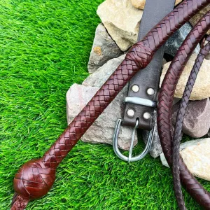 leather bullwhip handle