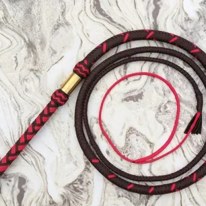 Dark Brown and Red Roped Whips | 3ft to 18ft