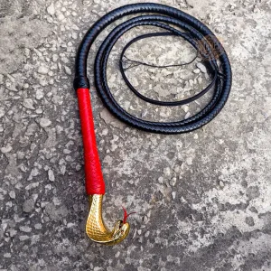 Pommeled Golden Snake Head Bullwhip